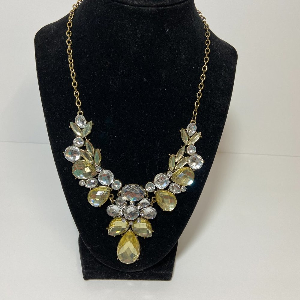 Bling Fun Fashion Bib teardrop shiny necklace